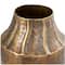 14" Brass Metal Snakeskin Inspired Vase with Dimensional Wavy Accents